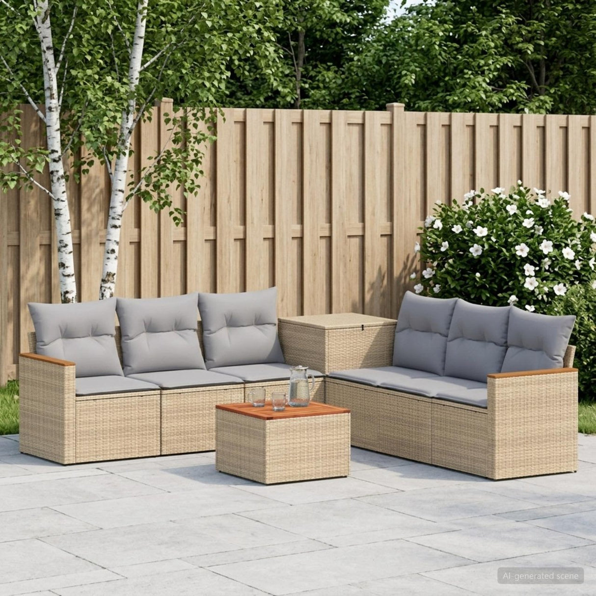 vidaXL Bankstel 8 st Zwart Poly Rattan en Staal