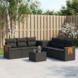 vidaXL Bankstel 8 st Zwart Poly Rattan en Staal