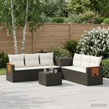 vidaXL Bankstel 8 st Zwart Poly Rattan en Staal