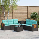 vidaXL Bankstel 8 st Zwart Poly Rattan en Staal