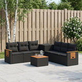 vidaXL Bankstel 8 st Zwart Poly Rattan en Staal