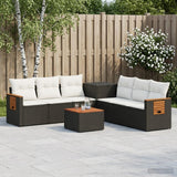 vidaXL Bankstel 8 st Zwart Poly Rattan en Staal
