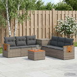 vidaXL Bankstel 8 st Zwart Poly Rattan en Staal