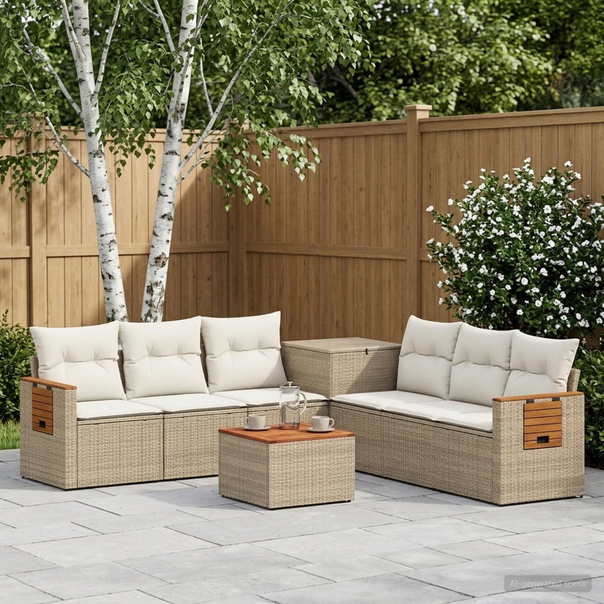vidaXL Bankstel 8 st Zwart Poly Rattan en Staal