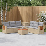 vidaXL Bankstel 8 st Zwart Poly Rattan en Staal