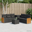 vidaXL Bankstel 8 st Zwart Poly Rattan en Staal