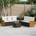 vidaXL Bankstel 8 st Zwart Poly Rattan en Staal