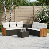 vidaXL Bankstel 8 st Zwart Poly Rattan en Staal