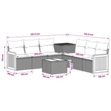 vidaXL Bankstel 8 st Zwart Poly Rattan en Staal