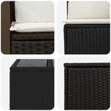 vidaXL Bankstel 8 st Zwart Poly Rattan en Staal