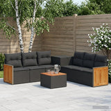 vidaXL Bankstel 8 st Zwart Poly Rattan en Staal