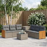 vidaXL Bankstel 8 st Zwart Poly Rattan en Staal