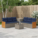 vidaXL Bankstel 8 st Zwart Poly Rattan en Staal