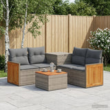vidaXL Bankstel 8 st Zwart Poly Rattan en Staal