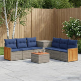 vidaXL Bankstel 8 st Zwart Poly Rattan en Staal