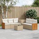 vidaXL Bankstel 8 st Zwart Poly Rattan en Staal