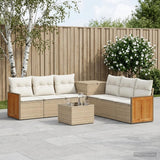 vidaXL Bankstel 8 st Zwart Poly Rattan en Staal