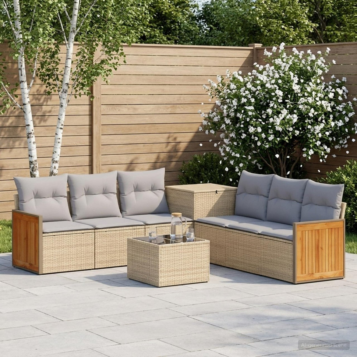 vidaXL Bankstel 8 st Zwart Poly Rattan en Staal