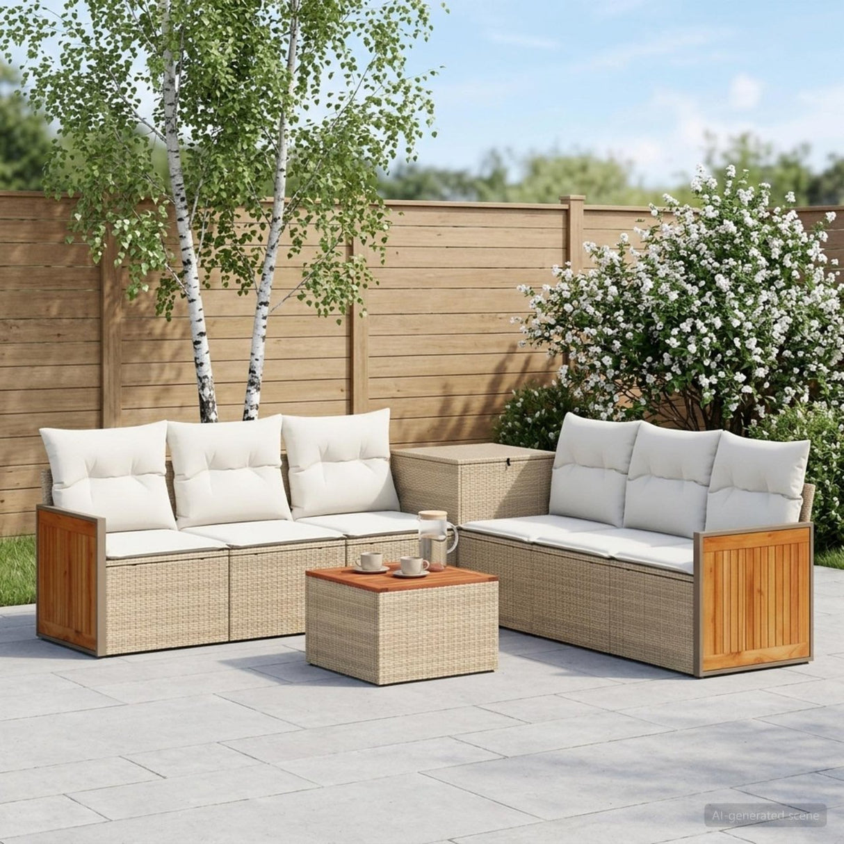 vidaXL Bankstel 8 st Zwart Poly Rattan en Staal