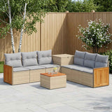 vidaXL Bankstel 8 st Zwart Poly Rattan en Staal