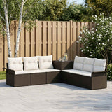vidaXL Bankstel 7 st Zwart Poly Rattan en Staal