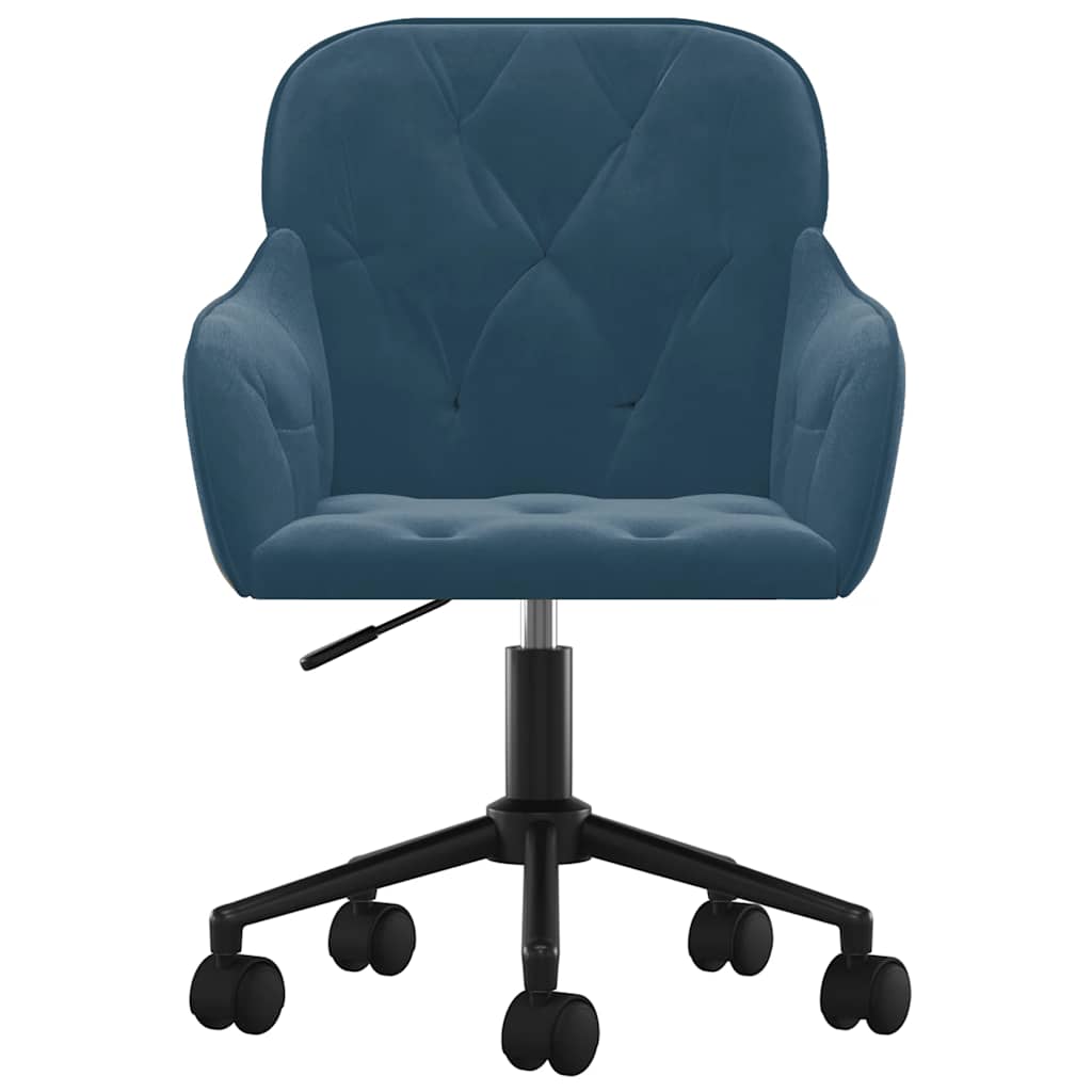 vidaXL Kantoorstoel draaibaar fluweel blauw