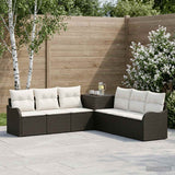 vidaXL Bankstel 7 st Zwart Poly Rattan en Staal