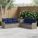 vidaXL Bankstel 7 st Zwart Poly Rattan en Staal
