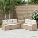 vidaXL Bankstel 7 st Zwart Poly Rattan en Staal