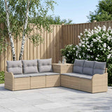 vidaXL Bankstel 7 st Zwart Poly Rattan en Staal