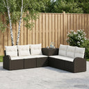 vidaXL Bankstel 7 st Zwart Poly Rattan en Staal