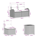 vidaXL Bankstel 7 st Zwart Poly Rattan en Staal