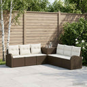 vidaXL Bankstel 7 st Zwart Poly Rattan en Staal