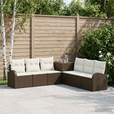 vidaXL Bankstel 7 st Zwart Poly Rattan en Staal