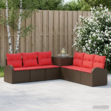 vidaXL Bankstel 7 st Zwart Poly Rattan en Staal