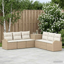 vidaXL Bankstel 7 st Zwart Poly Rattan en Staal