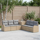 vidaXL Bankstel 7 st Zwart Poly Rattan en Staal