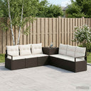 vidaXL Bankstel 7 st Zwart Poly Rattan en Staal