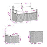 vidaXL Bankstel 7 st Zwart Poly Rattan en Staal