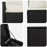 vidaXL Bankstel 7 st Zwart Poly Rattan en Staal