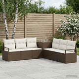 vidaXL Bankstel 7 st Zwart Poly Rattan en Staal