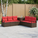 vidaXL Bankstel 7 st Zwart Poly Rattan en Staal