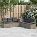 vidaXL Bankstel 7 st Zwart Poly Rattan en Staal