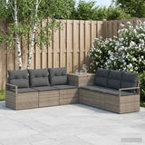 vidaXL Bankstel 7 st Zwart Poly Rattan en Staal