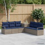 vidaXL Bankstel 7 st Zwart Poly Rattan en Staal