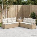 vidaXL Bankstel 7 st Zwart Poly Rattan en Staal