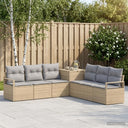 vidaXL Bankstel 7 st Zwart Poly Rattan en Staal