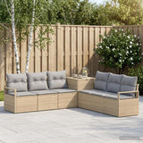 vidaXL Bankstel 7 st Zwart Poly Rattan en Staal