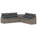 vidaXL Bankstel 7 pcs Zwart Poly Rattan en Staal