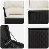vidaXL Sofa Set 7 pcs Black Poly Rattan and Steel